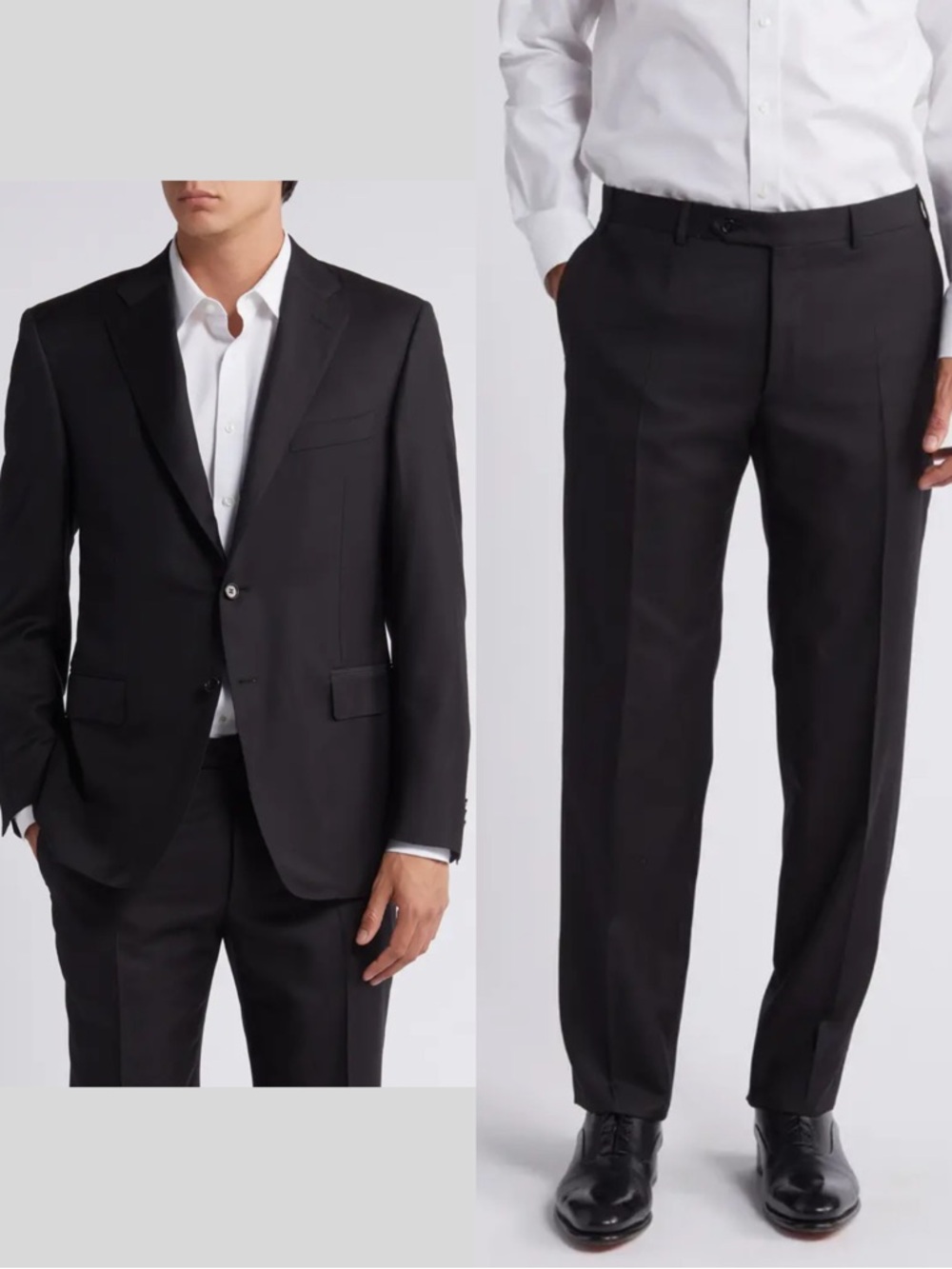 Men’s “Made in Italy” Black Canali Suit 
Blazer & Trousers